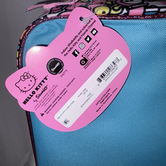 Hello Kitty Insulated Lunch Bag Softshell Sparkle Zip Around 10x8 Inch NWT - Picture 6 of 10